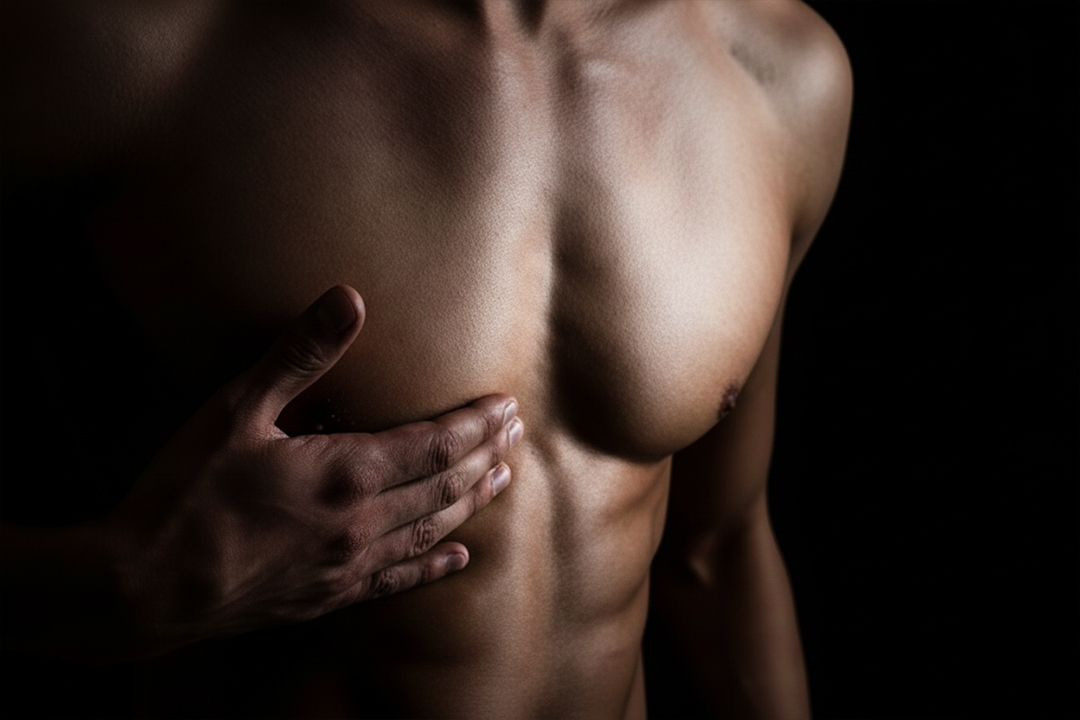 Gynecomastia via liposuction